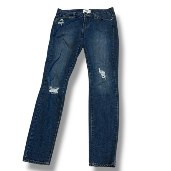 Paige Verdugo Ultra Skinny Jeans Sz 27 New Blue Distressed Denim ankle length - Picture 1 of 12
